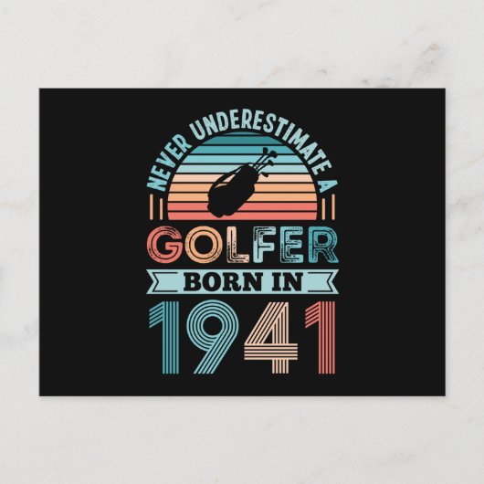 Golfer geboren in 1941 Golfen 80ste verjaardag cad Briefkaart (Voorkant)