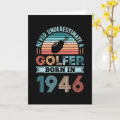 Golfer geboren in 1946 Golfing 80th Birthday Gift  Kaart (Gele Bloem)