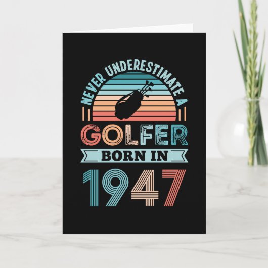 Golfer geboren in 1947 Golfing 80th Birthday Gift Kaart (Voorkant)