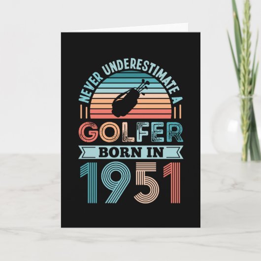 Golfer geboren in 1951 Golfing 70th Birthday Gift  Kaart (Voorkant)