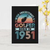 Golfer geboren in 1951 Golfing 70th Birthday Gift  Kaart (Gele Bloem)