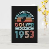 Golfer geboren in 1953 Golfing 70th Birthday Gift  Kaart (Gele Bloem)