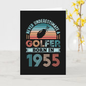 Golfer geboren in 1955 Golfing 70th Birthday Gift  Kaart (Gele Bloem)