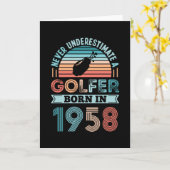 Golfer geboren in 1958 Golfing 70th Birthday Gift  Kaart (Gele Bloem)