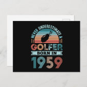 Golfer geboren in 1959 Golfen 70e verjaardag cadea Briefkaart (Voorkant / Achterkant)