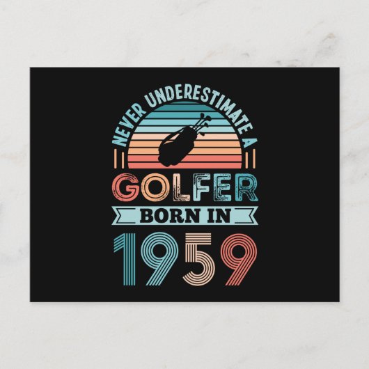 Golfer geboren in 1959 Golfen 70e verjaardag cadea Briefkaart (Voorkant)