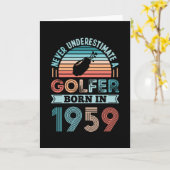 Golfer geboren in 1959 Golfing 70th Birthday Gift  Kaart (Gele Bloem)