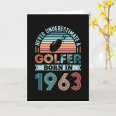 Golfer geboren in 1963 Golfing 60th Birthday Gift  Kaart (Gele Bloem)