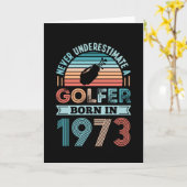 Golfer geboren in 1973 Golfing 50th Birthday Gift  Kaart (Gele Bloem)