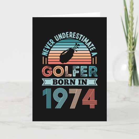 Golfer geboren in 1974 Golfing 50th Birthday Gift Kaart (Voorkant)