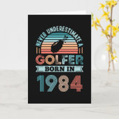 Golfer geboren in 1984 Golfing 40th Birthday Gift  Kaart (Gele Bloem)