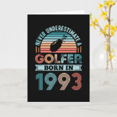 Golfer geboren in 1993 Golfing 30th Birthday Gift  Kaart (Gele Bloem)