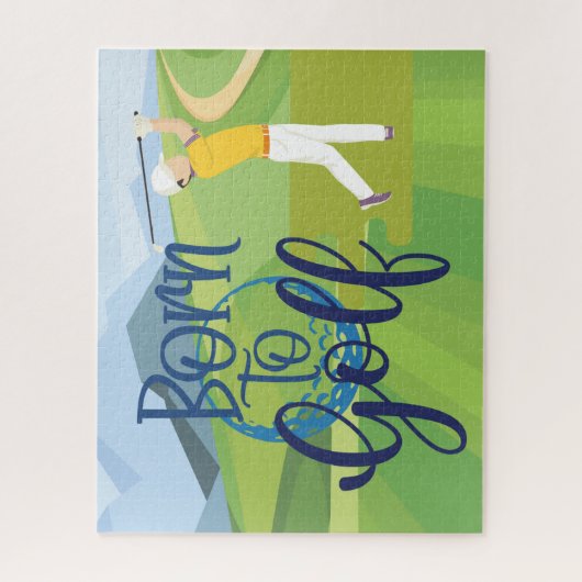 Golfer, geboren uit golf legpuzzel (Verticaal)