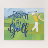 Golfer, geboren uit golf legpuzzel (Horizontaal)