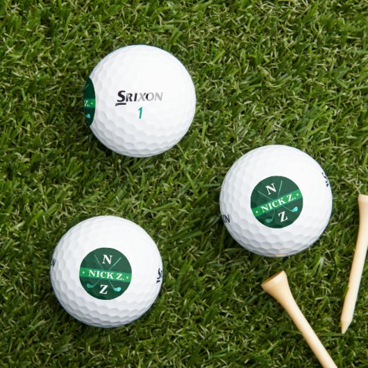 Golfer Gepersonaliseerd 2-initialen Gras Groen Golfballen (Insitu Gras)
