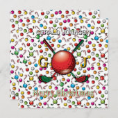 Golfer Gepersonaliseerd kerstmonogram ontwerp Feestdagenkaart (Voorkant / Achterkant)