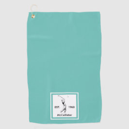 Golfer Gepersonaliseerde naam en jaar Golfhanddoek