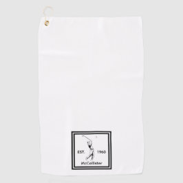 Golfer Gepersonaliseerde naam en jaar Golfhanddoek