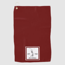 Golfer Gepersonaliseerde naam en jaar Golfhanddoek