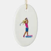 Golfer-girl 3 keramisch ornament (Rechts)