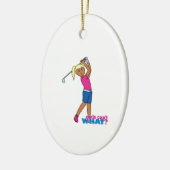 Golfer-girl 3 keramisch ornament (Links)