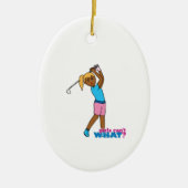Golfer-girl 4 keramisch ornament (Voorkant)