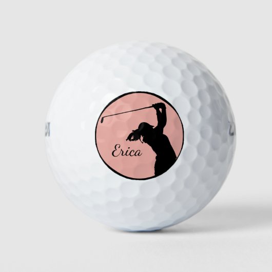 Golfer Girl Golfing Personalized Golf Balls Golfballen (Voorkant)