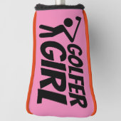 GOLFER GIRL PINK PUTTER GOLF HEAD HOESJE GOLFHEADCOVER (Draai 90)