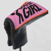 GOLFER GIRL PINK PUTTER GOLF HEAD HOESJE GOLFHEADCOVER (3/4 voorkant)