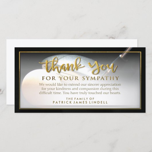 Golfer Golden bedankt voor je sympathiekaart (Voorkant / Achterkant)