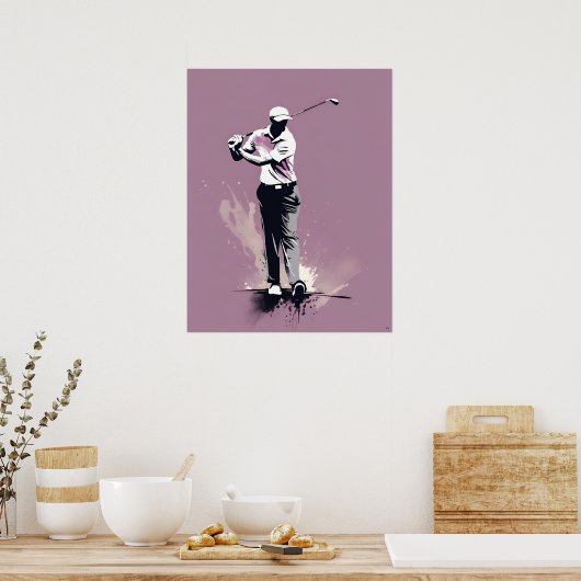 Golfer - Golf Art Print (Keuken)