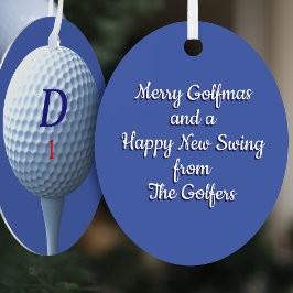 Golfer Golf Ball Moderne Merry Golfmas Gepersonali Metalen Ornament