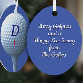 Golfer Golf Ball Moderne Merry Golfmas Gepersonali Metalen Ornament