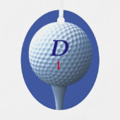 Golfer Golf Ball Moderne Merry Golfmas Gepersonali Metalen Ornament (Voorkant)