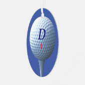 Golfer Golf Ball Moderne Merry Golfmas Gepersonali Metalen Ornament (Voorkant links)