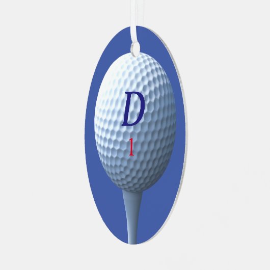 Golfer Golf Ball Moderne Merry Golfmas Gepersonali Metalen Ornament (Voorkant links)