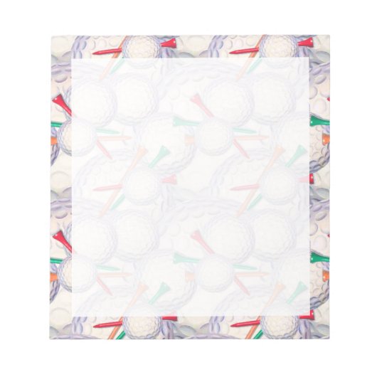 Golfer; Golf Balls & T - shirts Pattern Notitieblok (Voorkant)
