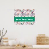 Golfer; Golf Balls & T - shirts Pattern Poster (Keuken)