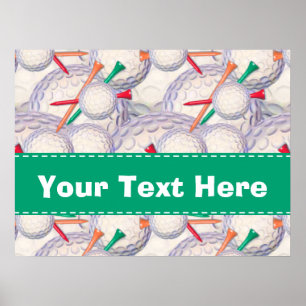 Golfer; Golf Balls & T - shirts Pattern Poster