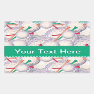 Golfer; Golf Balls & T - shirts Pattern Rechthoekige Sticker