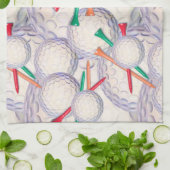 Golfer; Golf Balls & T - shirts Pattern Theedoek (Gevouwen)