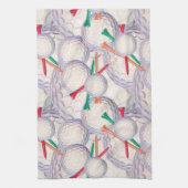 Golfer; Golf Balls & T - shirts Pattern Theedoek (Verticaal)