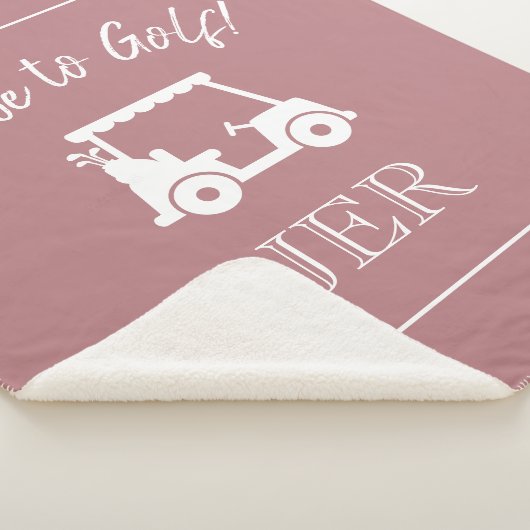Golfer Golf Cart Monogram Initialen Dusty Roos Roz Sherpa Deken (3/4)