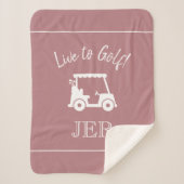Golfer Golf Cart Monogram Initialen Dusty Roos Roz Sherpa Deken (Voorkant)