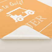 Golfer Golf Cart Monogram Initialen Oranje Geel Sherpa Deken (3/4)