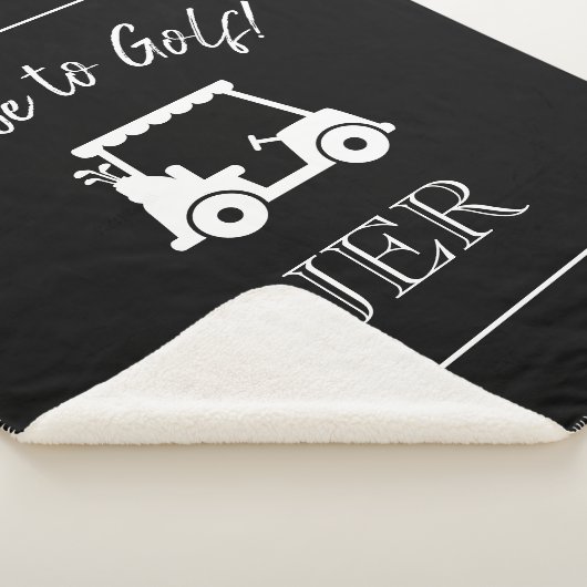Golfer Golf Cart Monogrammed Initialen Black White Sherpa Deken (3/4)