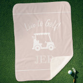 Golfer Golf Cart Monogrammed Initialen Chic Pink Sherpa Deken