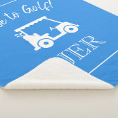 Golfer Golf Cart Monogrammed Initialen Light Blue Sherpa Deken (3/4)