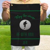Golfer Golf Course Black Funny Modern Monogrammed Golfhanddoek