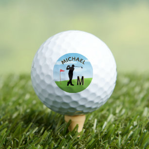 Golfer Golf Course Custom Name 3-D Monogram Golfballen